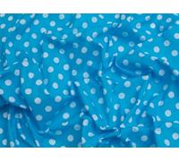 10mm Spotty Polka Dot Print Polycotton Dress Fabric Turquoise - per metre
