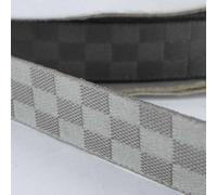 10mm Square Cube Ribbon Woven Gingham Check Tape 1 2 4 8m+ 15 Colour 388D, 017 Metal Grey Silver, 1 Metre