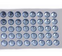 10mm SS46 Blue Light Sapphire Self Adhesive Acrylic Rhinestones Plastic Face Gems Stick On Body Jewels for DIY Cards and Invitations Crafts Bling Sticker - 5 Sheets - 250PCS