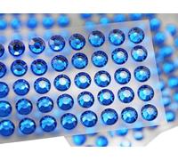 10mm SS46 Blue Self Adhesive Acrylic Rhinestones Plastic Face Gems Stick On Body Jewels for DIY Cards and Invitations Crafts Bling Sticker - 5 Sheets - 250PCS