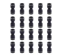 10mm Straight Pneumatic Fittings, 20 Pcs Air Line Fittings Connector, Plastic Push Quick Connect Couplings, Air Tool Accessories for Pipe Tube, Black