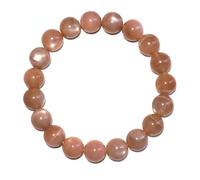 10MM Sunstone Bracelets for Women Men | Natural Orange Moonstone Gemstones for Spiritual Ceremony & Ritual | Bring Wealth | Stretch Jewelry Stone of Romance Passion Drive Confidence