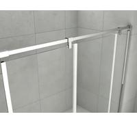 10mm Thick Bathroom Glass Stabilizing Bar with 2 Clamp, Black Gold Gray Silver Fixed Shower Screen Support Base for Frameless Partition, No-Drill-in-Glass(Silver,100cm/3.3ft)