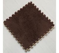 10mm Thickned Plush EVA Foam Floor Mat 1pc 30x30cm Square Interlocking Carpet Mat Fluffy Foam Tiles DIY Puzzle Flooring Area Rug(Color:Dark brown)