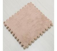 10mm Thickned Plush EVA Foam Floor Mat 1pc 30x30cm Square Interlocking Carpet Mat Fluffy Foam Tiles DIY Puzzle Flooring Area Rug(Color:Light brown)