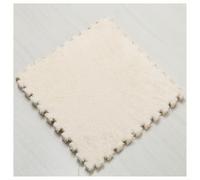 10mm Thickned Plush EVA Foam Floor Mat 1pc 30x30cm Square Interlocking Carpet Mat Fluffy Foam Tiles DIY Puzzle Flooring Area Rug(Color:White)