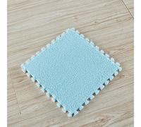 10mm Thickned Plush EVA Foam Floor Mat 1pc 30x30cm Square Interlocking Carpet Mat Fluffy Foam Tiles DIY Puzzle Flooring Area Rug(Color:Light blue)