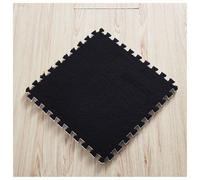 10mm Thickned Plush EVA Foam Floor Mat 30x30cm Square Interlocking Carpet Mat Fluffy Foam Tiles DIY Puzzle Flooring Area Rug(Color:Black)