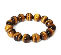 10mm Tiger Eye Stone Agate Handmade Strand Bracelets for Men (10, Millimeters, Jade, 7, 32nds)