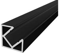 (10mm x 10mm) 2 Metre Corner LED Micro Profile P3-5 Black | Aluminium 2000mm Channel | IP20 | Surface Mount | For 4mm Strip