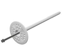 10mm x 160mm (Pack of 100) Plastic Insulation Fixing Hammer Driven Fastener with Metal Nail for Concrete and Masonry 57.12
