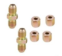 10mm x 1mm Brake Pipe Connectors 2 Way Inline with Male and Female Nuts Designed for 3/16 Inch Outer Diameter Brake Pipes