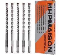 10mm x 210mm SDS Plus Rotary Hammer Drill Bits, 5Pcs SDS Masonry Drill Bits | SDS Plus Shank, 4-Cutter Tungsten Carbide Tip, Cross Drill Bits for Wall Stone Concrete Brick Cement Granite Marble Masonry