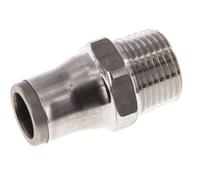 10mm x 3/8'' NPT Push-in Fitting with Male Threads Stainless Steel FKM
