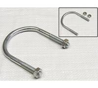 10MM x 75MM Zinc Plated 'U' Bolt with 2 Hex Nuts - Clamp Pipe Tube Marine