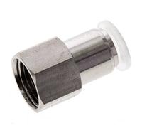 10mm x G3/8'' Push-in Fitting with Female Threads Stainless Steel/PA EPDM/PTFE