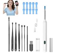 10mp HD Ear Cleaner Kit with Camera and LED Light, 2-in-1 Ear Cleaner with Precision Tweezers & Silicone Scoop, Ear Wax Removal Tool, Wireless & Easy to Use (White)