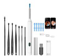 10MP HD Ear Cleaner with Camera and Light, 2-in-1 Ear Wax Removal Kit with Camera, Precision Tweezers & Silicone Scoop, Wireless & Easy to Use, IP67 Waterproof Lens (White)
