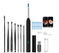 10MP HD Ear Cleaner with Camera and Light, 2-in-1 Ear Wax Removal Kit with Camera, Precision Tweezers & Silicone Scoop, Wireless & Easy to Use, IP67 Waterproof Lens (Black)