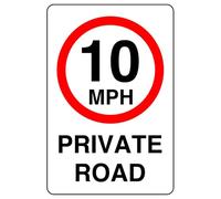 10mph private road- 1.2mm Rigid plastic high-visibility and durability for indoor/outdoor usage (400mm x 300mm)