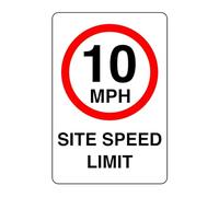 10mph site speed limit - 1.2mm Rigid plastic high-visibility and durability for indoor/outdoor usage (600mm x 400mm) Ensures Safety Within 20m Viewing Distance.