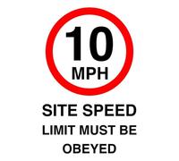 10mph site speed limit must be obeyed - 1.2mm Rigid plastic high-visibility and durability for indoor/outdoor usage (600mm x 400mm) Ensures Safety Within 20m Viewing Distance.