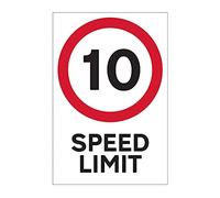 10mph Speed Limit Road Sign - 400mm x 600mm - Durable 3mm Foamed PVC Board, Non-Adhesive Safety Sign for Construction Sites & Traffic Control