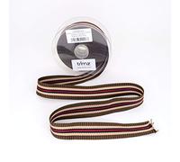10mtrs x 30mm Heavy Duty Polyester Webbing - Light Brown, Beige Navy Red Stripe