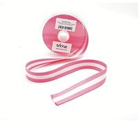 10mtrs x 30mm Heavy Duty Polyester Webbing - Pink, White Stripe