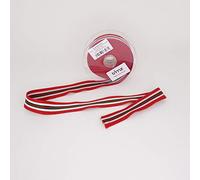 10mtrs x 30mm Heavy Duty Polyester Webbing - Red, White Green Red Stripe