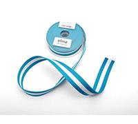 10mtrs x 30mm Heavy Duty Polyester Webbing - Turquoise, White Stripe