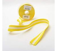 10mtrs x 30mm Heavy Duty Polyester Webbing - Yellow, White Stripe