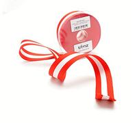 10mtrs x 40mm Heavy Duty Polyester Webbing - Red, White Stripe