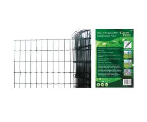 10mx 0.9m Green Pvc Coated Border Fence - garden green wire fence heavy duty galvanised fencing xl strong border steel 10mx 09m outdoor 10x09m
