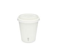 10oz Compostable Coffee Cups - Single Wall PLA-Lined Paper Cups for Hot Drinks - Biodegradable Eco-Friendly Disposable to-Go Cups with Lids - 50 Pack - Pure White