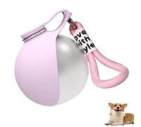 10oz Portable Dog Cat Water Bottle with Foldable Silicone Bowl, 304 Stainless Steel Kettle Round Outdoor Water Dispenser with Hanging Rope Hook for Small Dog Outdoor Walking Hiking,Pink-285ml
