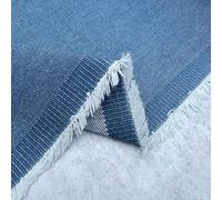 10oz Washed Denim Fabric 100% Cotton Soft Touch Chambray Material for Dressmaking Upholstery Crafts Sewing Jeans Bags Jackets | 59" - 150 cm Wide (per Half Metre, Mid Blue)