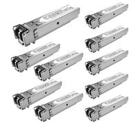10Pack 1.25G SFP Module 1000Base-SX Multimode LC Transceiver, 850nm MMF, 550m Range - Compatible with Cisco SFP-GE-S, Meraki MA-SFP-1GB-SX, Ubiquiti UF-MM-1G, Mikrotik, TP-Link, Netgear,Aruba and more