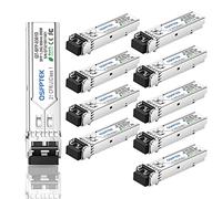 10Pack 1000Base-SX Transceiver Gigabit Multimode SFP to LC Module, MMF 850nm,550m,DOM, Mini-GBIC for Cisco GLC-SX-MMD, Meraki MA-SFP-1GB-SX, Mikrotik, Supermicro, Ubiquiti, Netgear