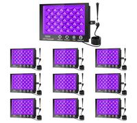 10Pack 100W LED Black Light, UV Light LED Floodlight Outdoor AC 220-240V IP65 Waterproof Decoration Lighting for Fluorescent Party, Disco,Halloween,Bar,Christmas,Aquarium