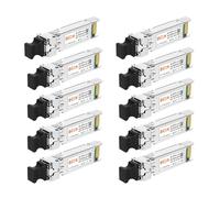 10Pack 10GBase-LR SFP+ Transceiver, 10G Dual LC Single Mode Module for Cisco SFP-10G-LR, Meraki MA-SFP-10GB-LR, Ubiquiti UF-SM-10G, Mikrotik, D-Link, Supermicro and More (DDM, 1310nm, 20km)