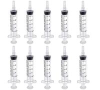 10Pack 5ML Plastic Syringe With Cap, Syringes Without Needle, Multiple Uses Measuring Syringe Tools, Individually Sealed with Measurement For Scientific Labs Animal Plant Watering Liquids