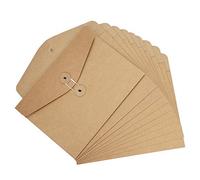10pack A5 Kraft Paper File Folders Wallet Folders Envelope Portfolio Folder Paper Documents Portfolio File Bag Pockets Horizontal File Organiser Paperwork Organiser Storage Bag for School Office Home