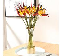 10Pack Artificial Flowers Bird of Paradise,22.4 Inch Hawaiian Tropical Flowers Strelitzia Green Plant for Home Garden Decoration Office Verandah Wedding Decorations (Yellow)