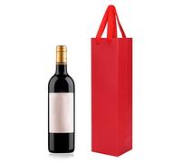 10Pack Bottle Gift Bags For Wine Champagne Paper Wine Bag Wine Bottle Carrier Bags Tote Bag Single Wine Bottle Gift Bag Holder with Handle For Birthday Wedding Party Favors Anniversary Celebration