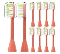 10Pack Brush Heads, Compatible with Philips, HY1200/06 BD1003/AZ | For One Series Sonicare rechargeable toothbrush, fits HY1100/04 BD1002/AZ(Orange Red)