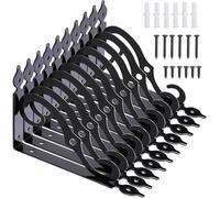 10Pack Decorative Shelf Brackets,L Bracket for Shelves,7.4Inch Wall Mounted L Shape Shelf Bracket,Heavy Duty Shelf Brackets Metal Corner Brace Right Angle Bracket Shelf Support with Screws,Black