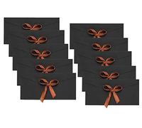 10Pack Gift Envelope With Ribbon Pearlesent Black Kraft Paper Envelopes For Mother’s Day Gift Card Greeting Cards Wedding Party Invitation Valentine’s Day Birthday Cards Thanks Giving Cards