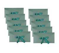 10Pack Gift Envelope with Ribbon Pearlesent Kraft Paper Envelopes for Mother’s Day Gift Card Greeting Cards Wedding Party Invitation Birthday Cards Valentine’s Day Thanks Giving Cards