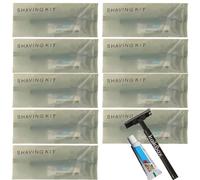10Pack Individually Wrapped Portable Disposable Shaving Razors Kit With Shave Cream; Multipurpose Guest Prep Manual Razor;Bathing Shave Razor for Hotel Travel Home Use